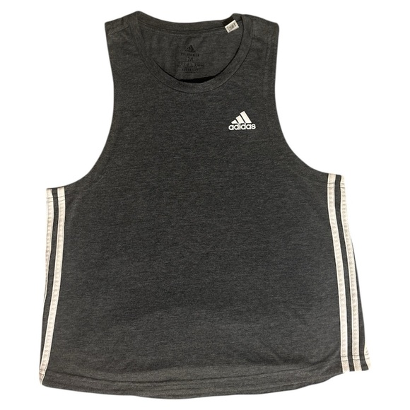 ADIDAS AEROREADY Sleveeless Tank Top M Gray Athletic Tee Lightweight&Breatheable - Picture 1 of 5